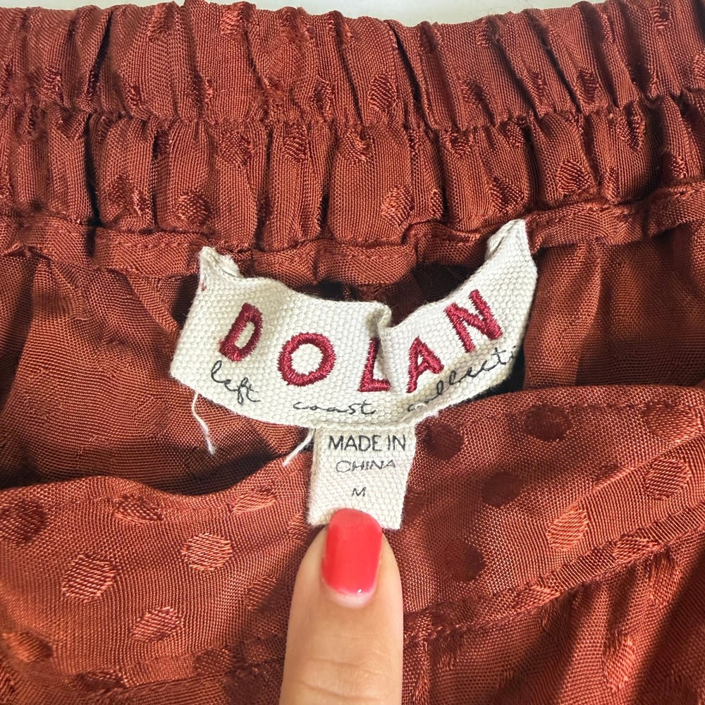 Dolan for Anthropologie Holiday  Pants Women M Rust Orange Wide Leg - Picture 4 of 6